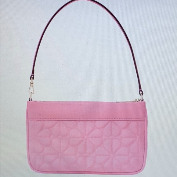 Kate Spade Pink Flower Quilted Fabric Convertible Wristlet NWT - Picture 4 of 4